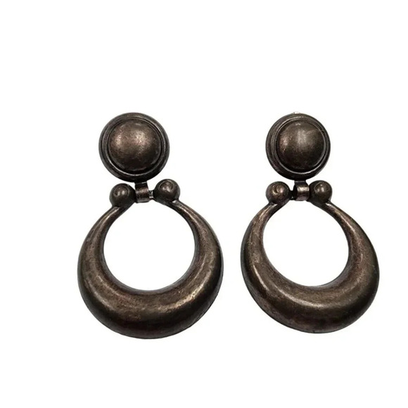 Vintage 60s-70s Door Knob Dangle Drop Earrings - Picture 1 of 2